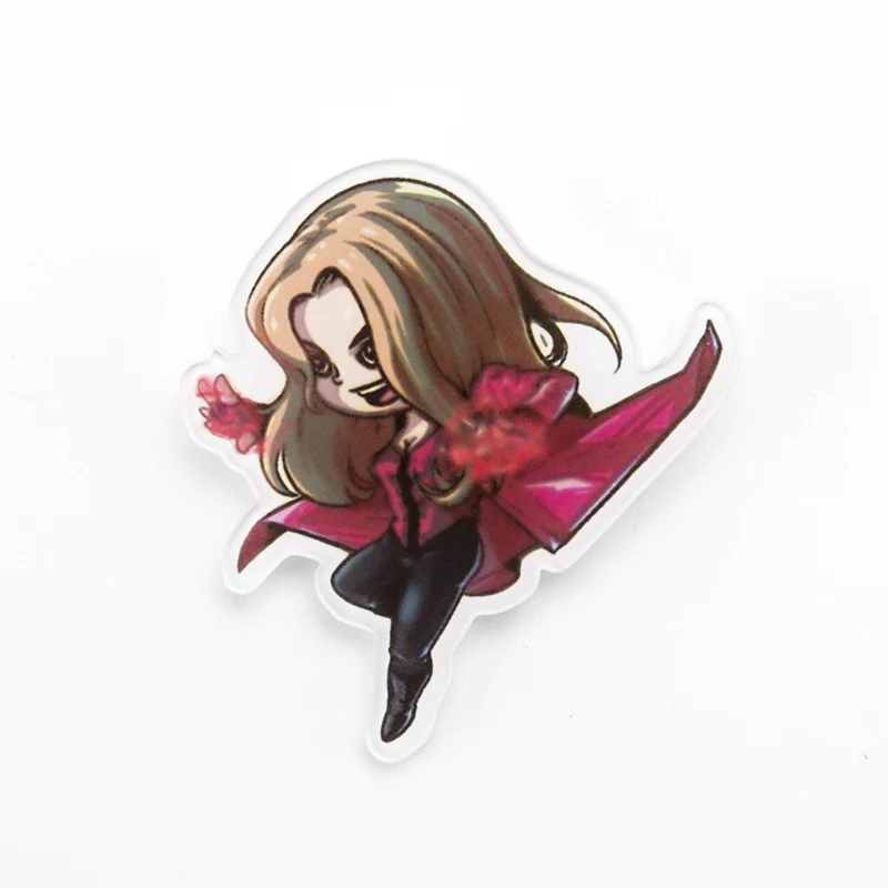 Marvel Badges Avengers Brooch Pins Thor Pin Movie Endgame Jewelry Iron Man Captain America Spiderman Brooches For Women Men Gift - Окраска металла: Scarlet Witch