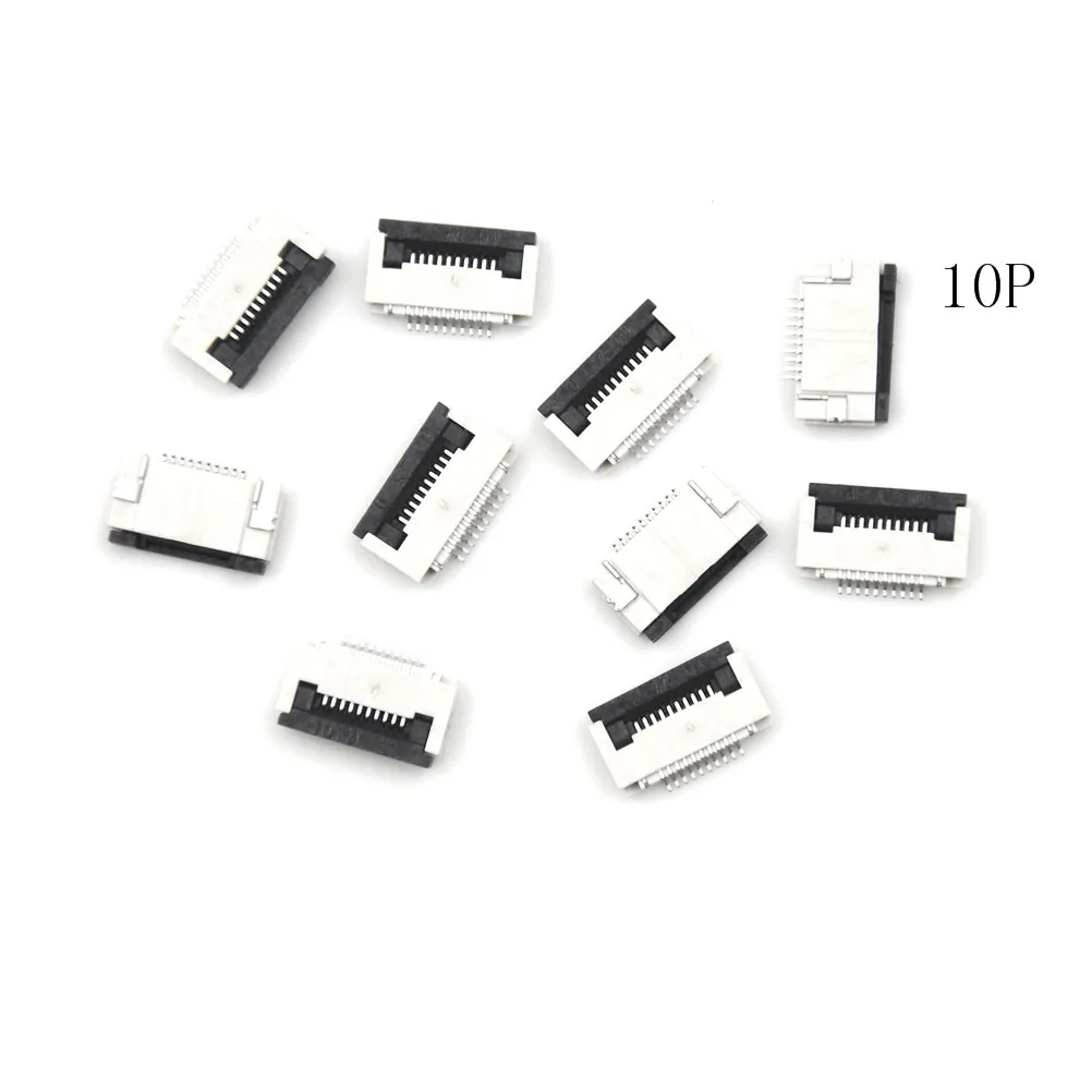 10X10 Pin Флип Тип плоский кабель Разъем нижний контакт FPC FFC 0,5 мм шаг