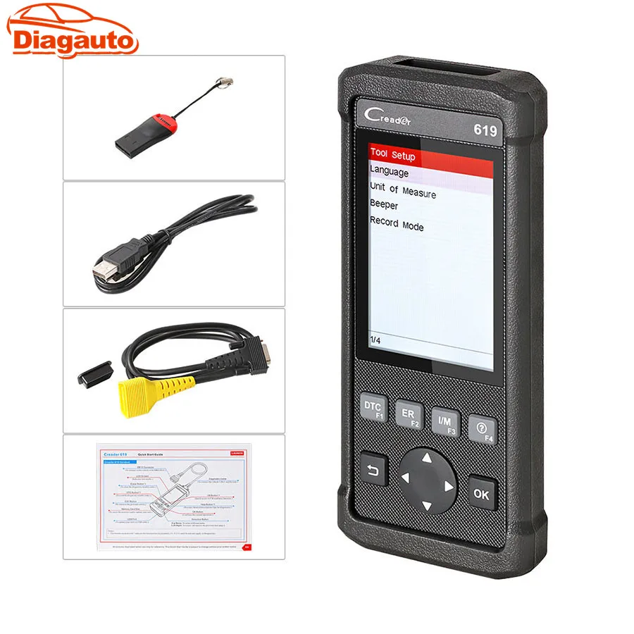 

Master Newest Launch Creader 619 Code Reader Diagnostic Scanner Full OBD2/EOBD Functions Support Data Record and Replay