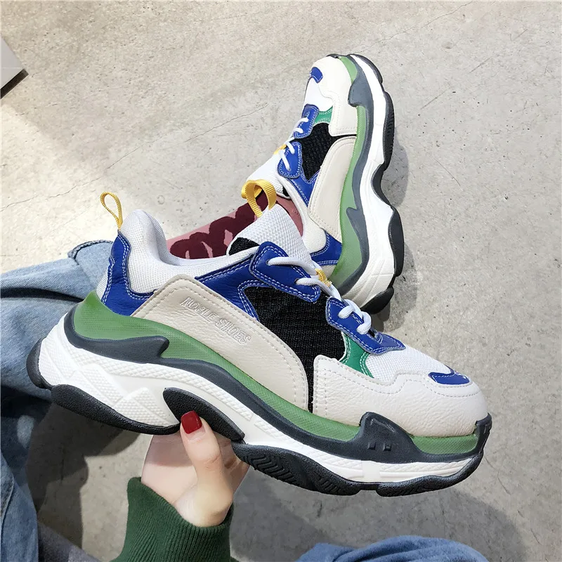

2019 mixed colors Fashion student breathable basket femme Leisure Footwears women platform sneakers Non Slip Damping espadrilles