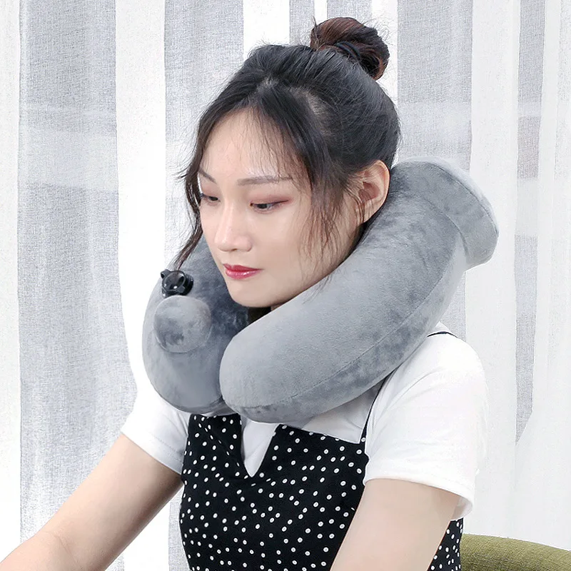 

Press inflatable U-Pillow Office home Neck Pillow Portable tour neck Pillow ring airplane Protection cervical pillow