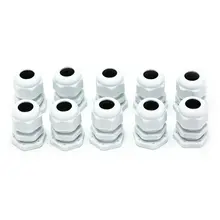 IP68 желез разъемы PG13.5 6-11 мм белый и черный Пластик Водонепроницаемый разъемы кабельные вводы 10 шт./лот