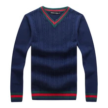 Men Winter Warm Wool Sweater Casual Hit Color Patchwork V-neck Pullover New 2017 Men Brand Slim Fit Cotton Sweater Sudaderas 3XL