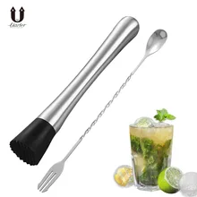 UARTER, 2 шт., высокое качество, нержавеющая сталь, металлическая картофелемялка, инструменты для барменов, точильщик вина, аксессуары, шейкер для коктейлей