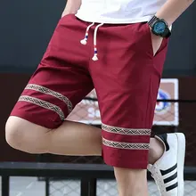 Лидер продаж Лето г. для мужчин хлопок шорты для женщин модный принт повседневное пляжные шорты эластичный шнурок на талии тонкий большой разме