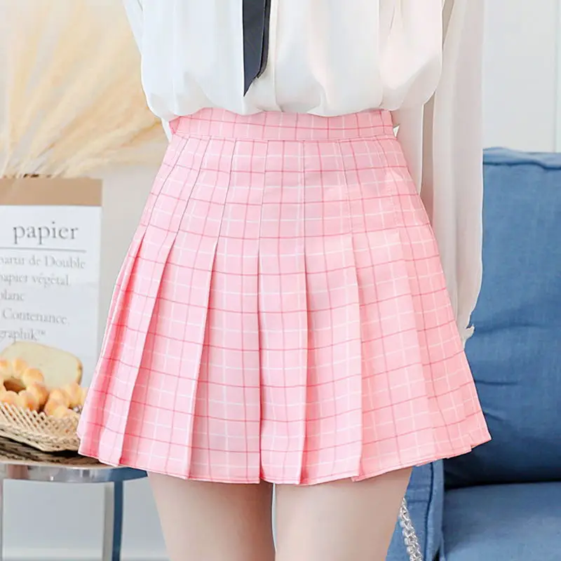 

Harajuku High Waist Plaid Skirt Pleated Women Summer 2019 Korean Gothic Skirts Schoolgirl Streetwear Plus Size Sexy Skirt Tumblr