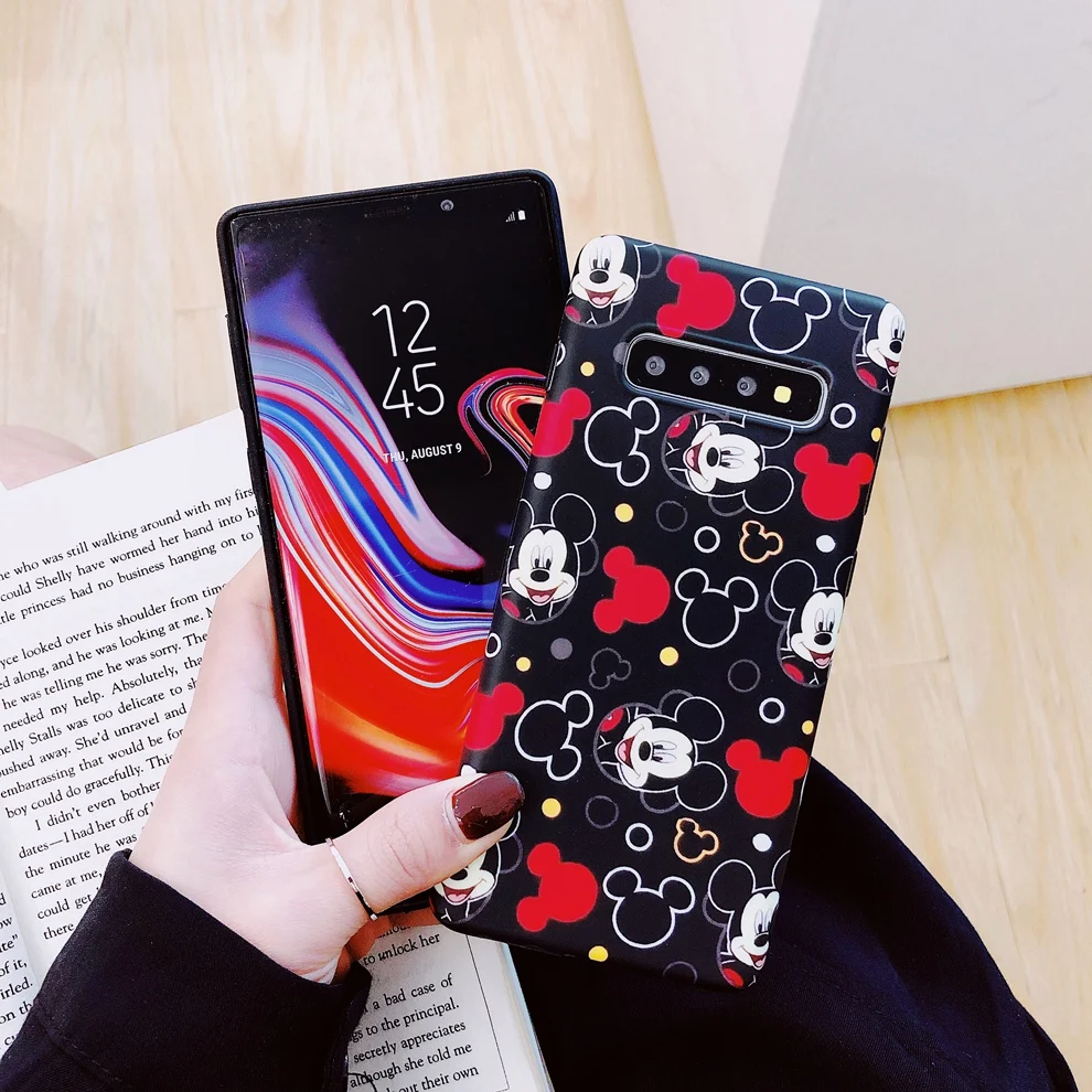 

Cartoon Mickey Mouse Matte phone cases for Samsung S10E S10 Plus S9 S8 Plus S7Edge Note8 Note9 Soft TPU Cute Disneys Case Cover