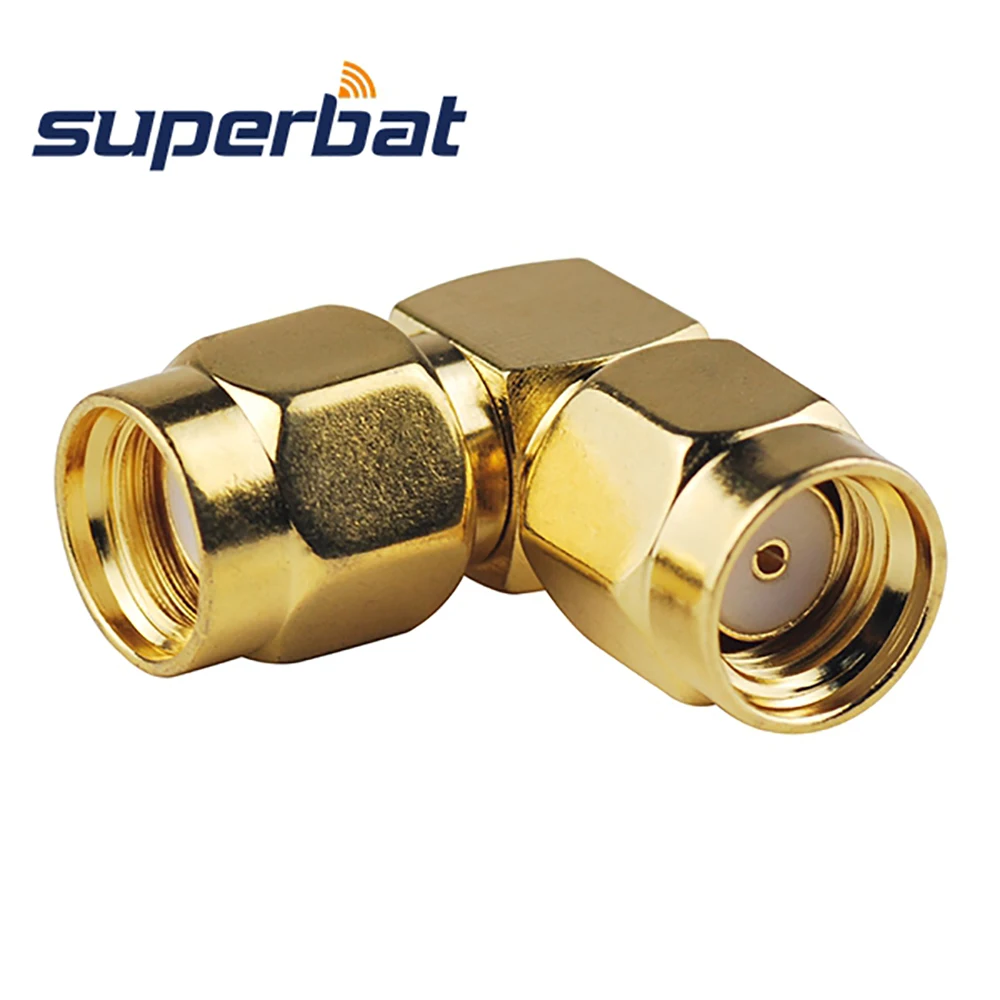 RP SMA Reversed Plug to Male Right Angle RF Coaxial Adapter