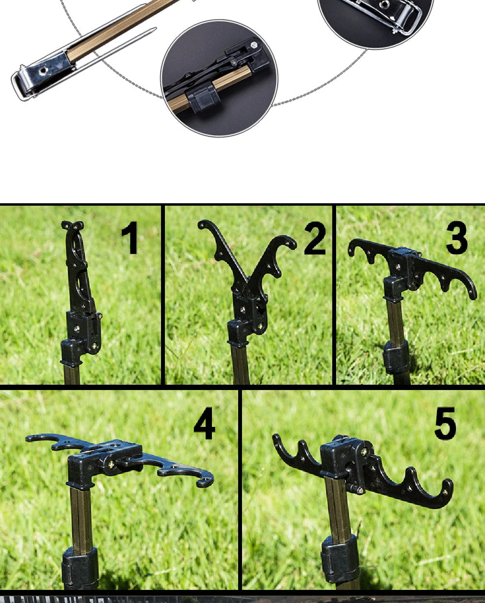 Новинка 1,5, телескопический держатель для рыбалки, складная задняя подставка для удочки, держатель для удочки, подставка для удочки, 1,7 м, 2,1 м, м