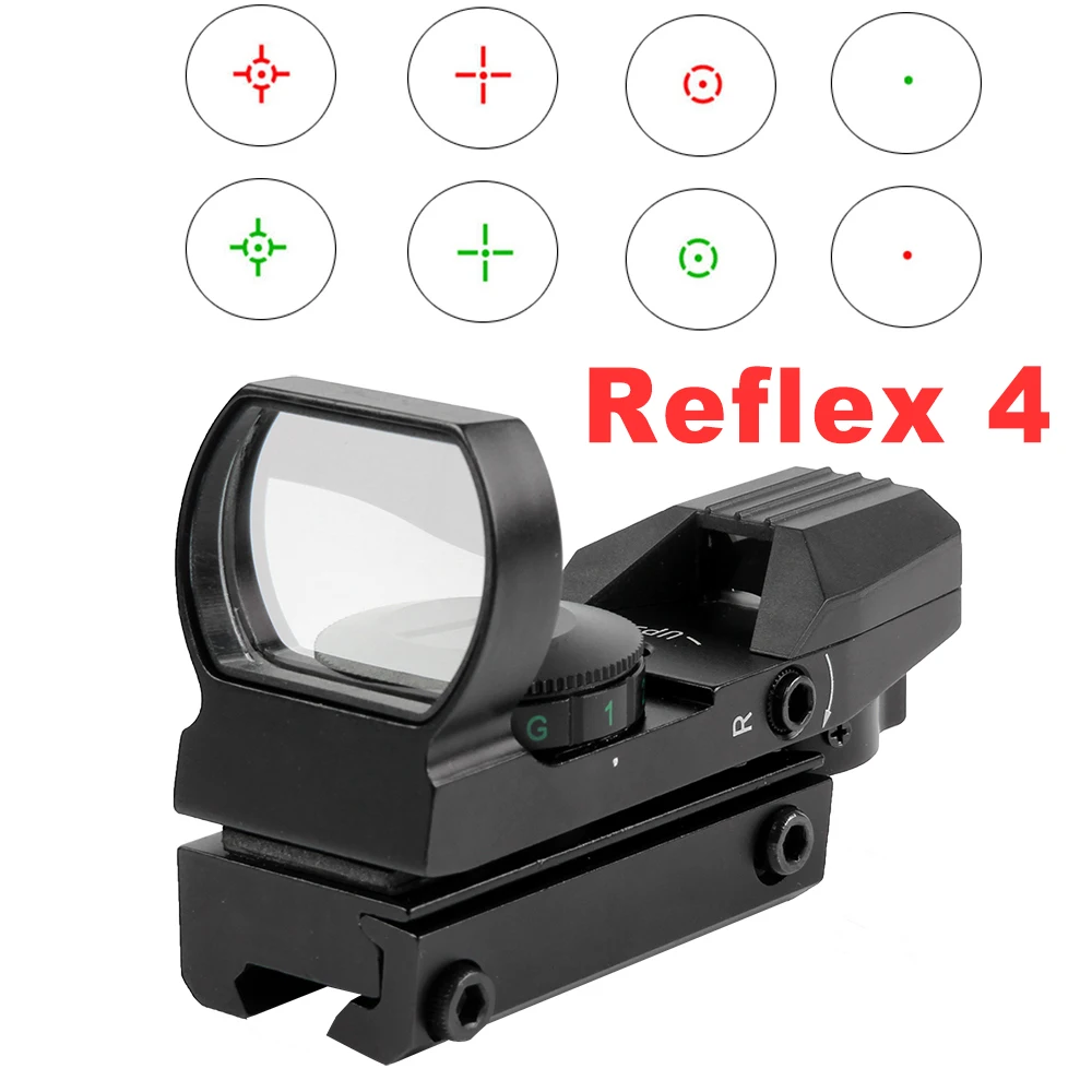 

Hot 11mm/20mm Rail Riflescope Hunting Optics Holographic Red Dot Sight Reflex 4 Reticle Tactical Scope Hunting-gun Accessories