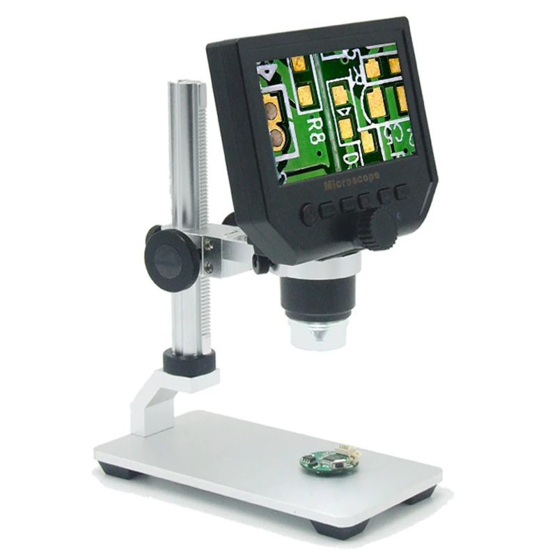 Najtaniej 1 600x 3.6MP USB cyfrowy mikroskop elektroniczny przenośny 8 LED mikroskop VGA z ekranem 4.3 \