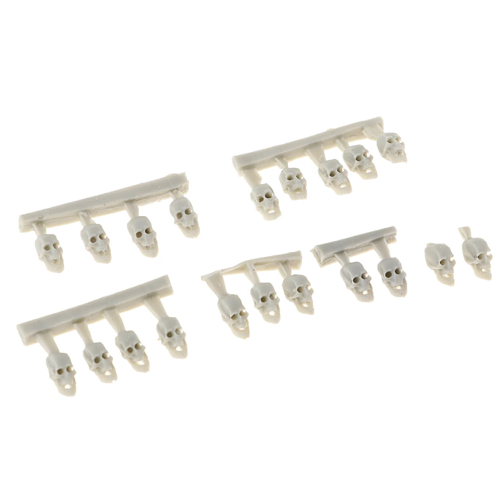 20 Pieces Resin Soldier Skull Model Skeleton 3mm Resin Miniature Skeleton