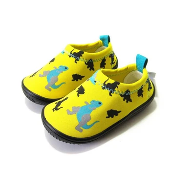 

Kindergarten baby indoor toddler shoes children soft stretch fabric shoes a pedal boys and girls shoes with yellow dinosaur