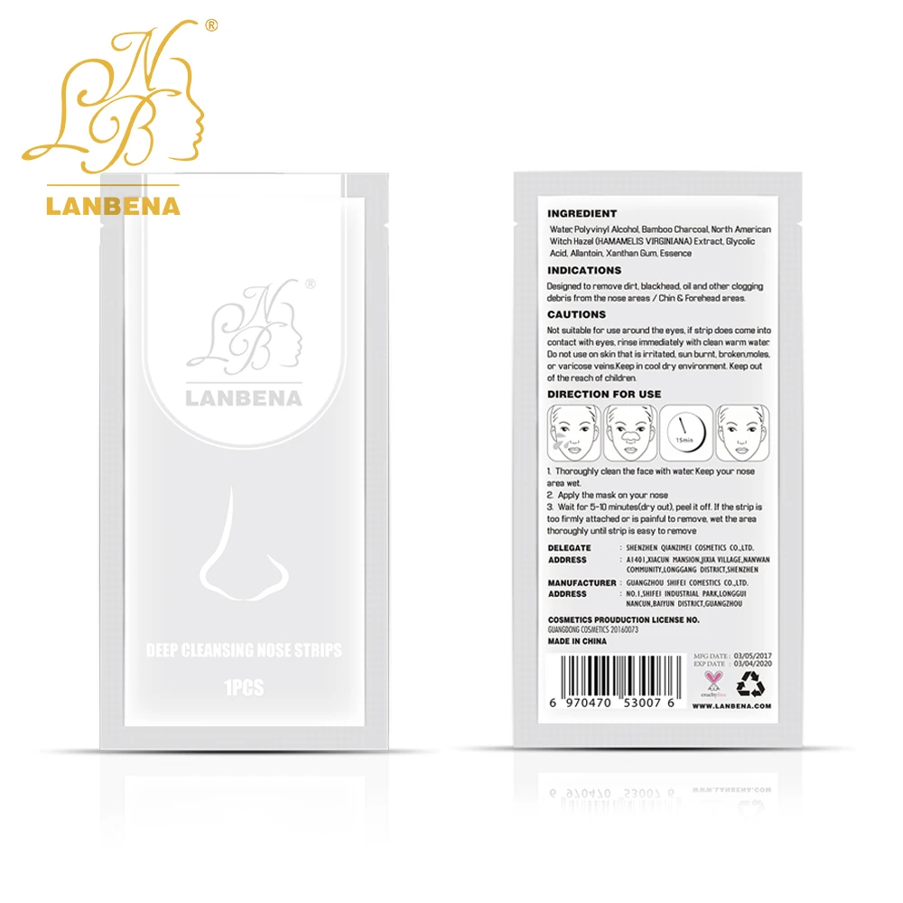 LANBENA маска для удаления черных точек Маска Для Носа + подбородок лоб черная головы