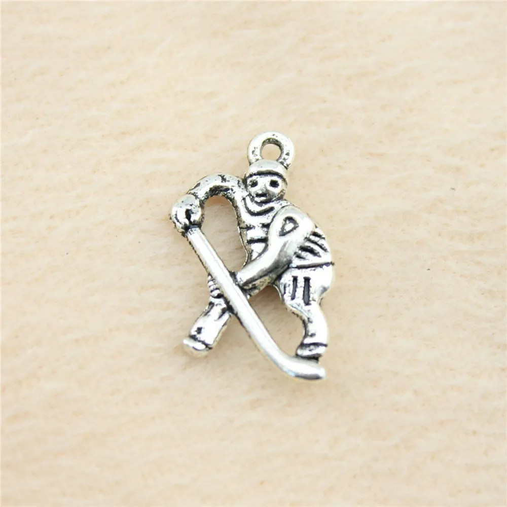 

30 шт./лот 25*16 мм старинные серебряные подвески для хоккея DIY ювелирные изделия для браслета ожерелья серьги