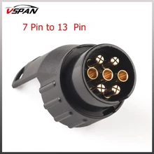 7 Pin до 13 Pin Буксировка прицепа адаптер разъема автомобиля Разъем черный разъем для подключения Электросистемы прицепа конвертер адаптер 12 в прицеп караван