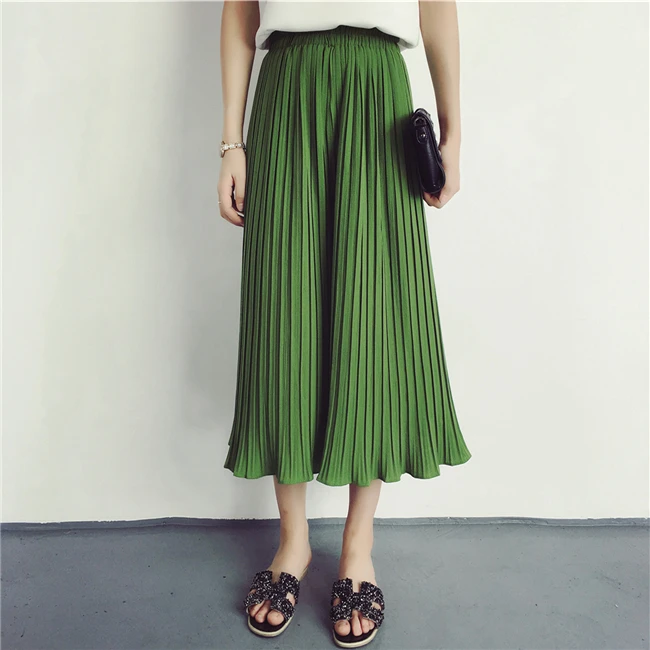 

Fashion Hot New Wide Leg Pants Spring Summer Korean Flower Waist High Waist Pleated Pants Petals Hem Wild Chiffon Women Skirt