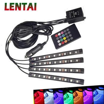 

LENTAI For Jeep renegade wrangler grand cherokee Seat leon ibiza Infiniti 1Set Car LED Atmosphere Lights 12V RGB LED Lamp Strip