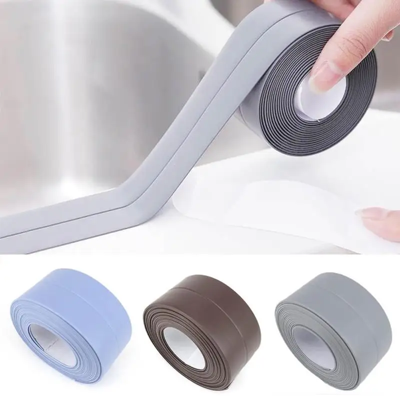 

Bath Wall Sealing Strip 1 Roll PVC Waterproof Self Adhesive Tape Kitchen Sink Basin Edge Sealing Tape