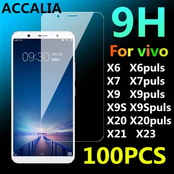 

100PCS Tempered Glass For Vivo X20 x9s x6 plus x23 x7 plus x21 Ultra-thin Screen Protector HD Toughened Protective Film glass