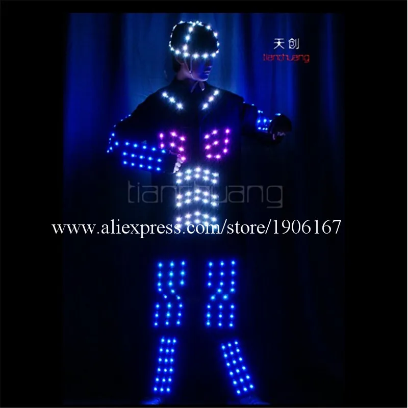  LED Light up Tron dance Costumes1