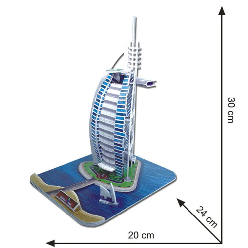 Всемирно известная модель здания 3D Головоломка Трехмерная Дубай Burj Al Arab отель