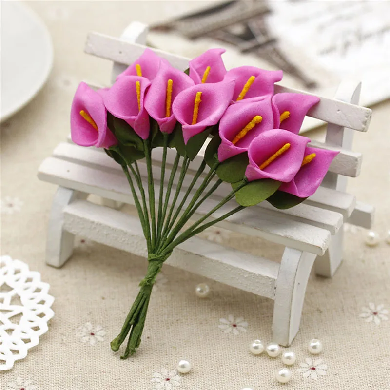 

24PCS simulation flower PE calla lily candy box decoration fake wreath bracelet making materials accessories decorative DIY wedd