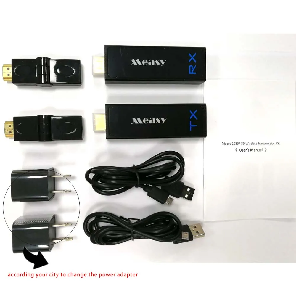 Комплект передатчика Measy W2H Nano Wireless HD с приемником и трансмиттером 30 м/100 футов