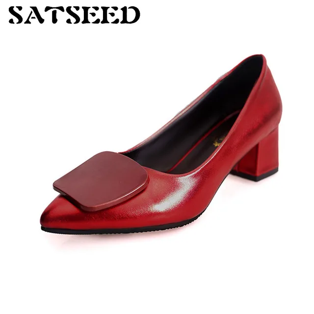 Superstar Spring Pumps 2018 New Women S Shoes Red Pointed Toe Superstar Spring Pumps 2018 New Women S Shoes Red Pointed Toe Office Black Middle Heel