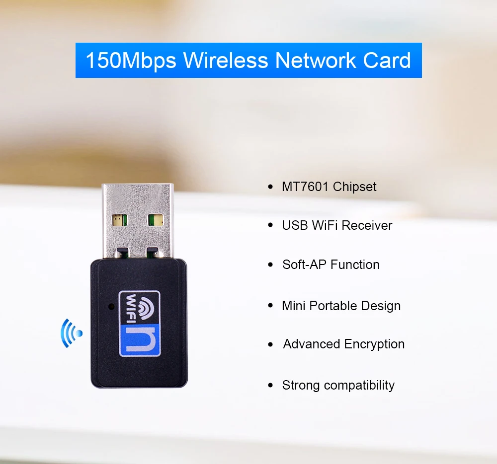 CHIPAL 150 Мбит/с мини USB WiFi адаптер беспроводная сетевая карта антенна LAN Ethernet Wi-Fi приемник 802.11n/g/b для ПК настольный ноутбук