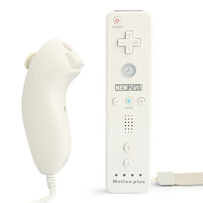 Беспроводной пульт дистанционного управления Nunchuk контроллер для nintendo wii с движения плюс защитный силиконовый чехол W/B/P геймпады - Цвет: white