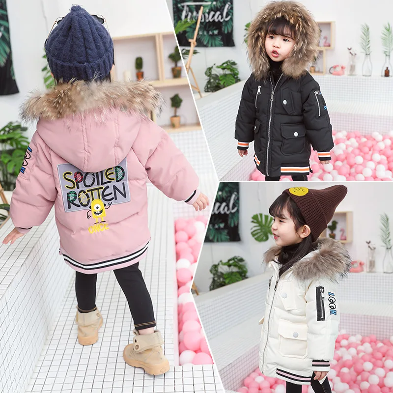 

Winter Baby Boys Jacket Jacket Children Snow Long Coat Kids Hooded Fur Warm Outerwear Girls Coat Clothes 2 3 4 5 Year