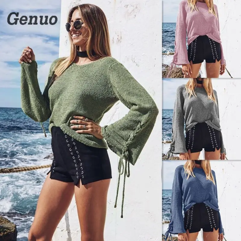 2018 Bnadage Sweaters Solid Color Pullover Women Elegant Casual Elastic Loose Knitted Tops Long Sleeve Winter Sweater Genuo 2018 Bnadage Sweaters Solid Color Pullover Women Elegant Casual Elastic Loose Knitted Tops Long Sleeve Winter Sweater Genuo