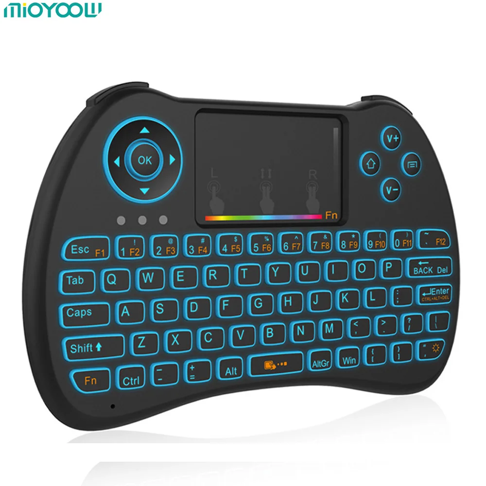 

Mini Wireless Keyboard 2.4GHz Russian English Air Mouse Remote Control Touchpad Backlight For Android TV Box Notebook Tablet PC
