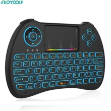 Mini Wireless Keyboard 2.4GHz Russian English Air Mouse Remote Control Touchpad Backlight For Android TV Box Notebook Tablet PC