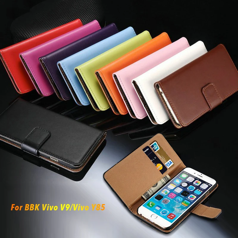 

Leather Case For BBK Vivo V9 Wallet Case Business Style Flip Book Case For Vivo V9 Y85 Phone Bag Case Soft Silicone Back Cover