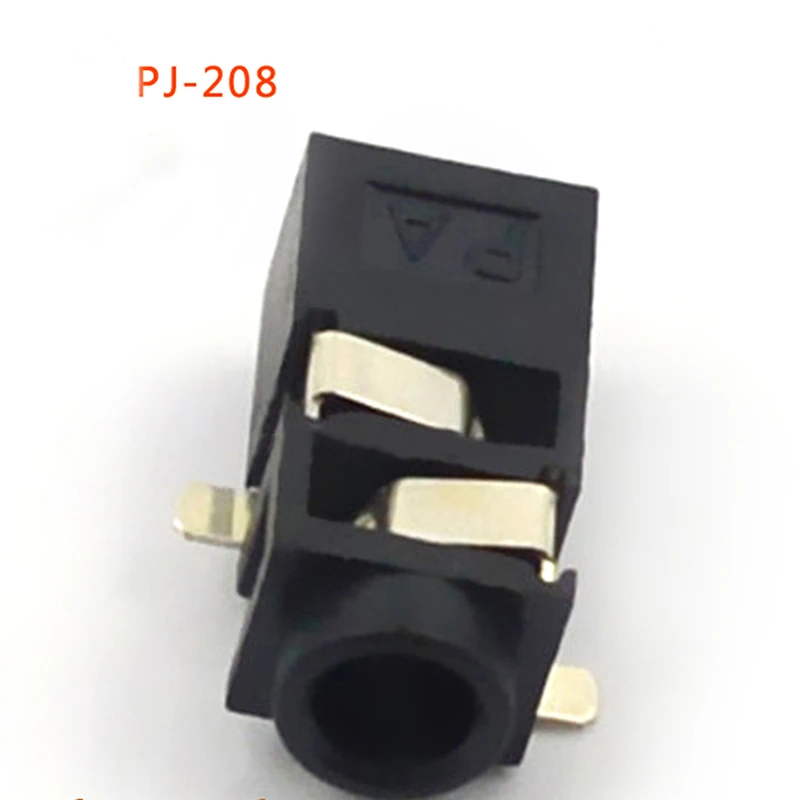 30pcs Jack 2 5mm Headphone Connector Plug Three Feet Patch PJ 208 Audio Socket Headset Connector Copper Material