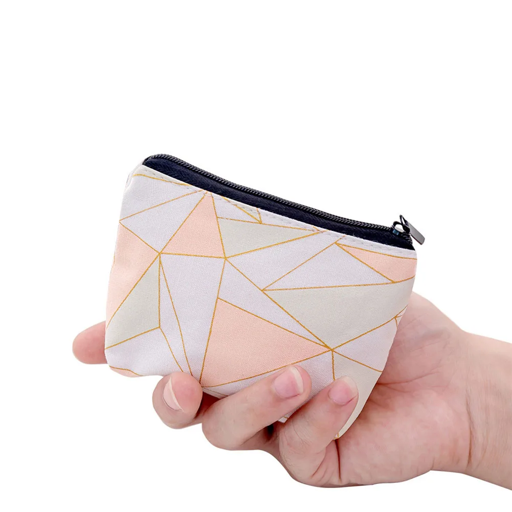 Горошек геометрическим принтом Для женщин холст портмоне небольшой бумажник держатель для карт клатч мини бумажник из искусственной кожи