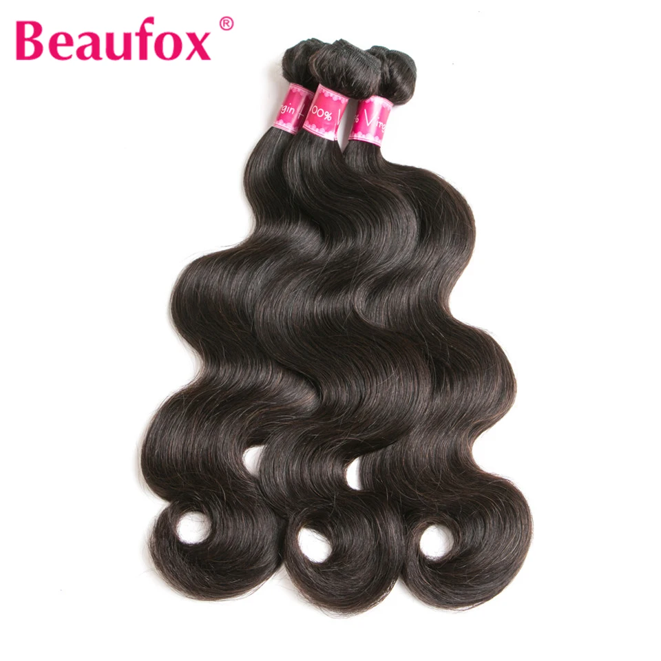 Beaufox Brazilian Body Wave Human Hair Weave Bundles Extension 1/3 Pcs Lot Body Wave Hair Bundles Non-remy Natural Color