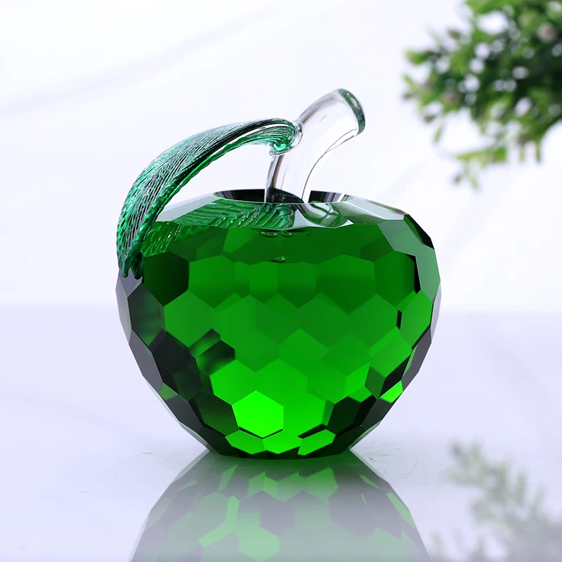 40mm Green Crystal Apple Paperweight Glass Paperweight Pretty Gifts