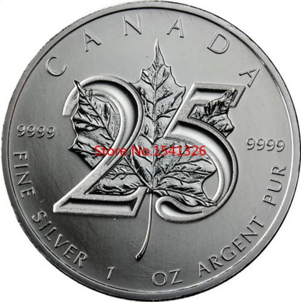 Free Shipping pcs Lot Canada Maple Leaf 5 Dollar 13 25 Jahre Maple Leaf 1 Oz Silver Coin Silver Replica Coin Canada Silver Plated Coin Coin Magiccoin Phone Aliexpress