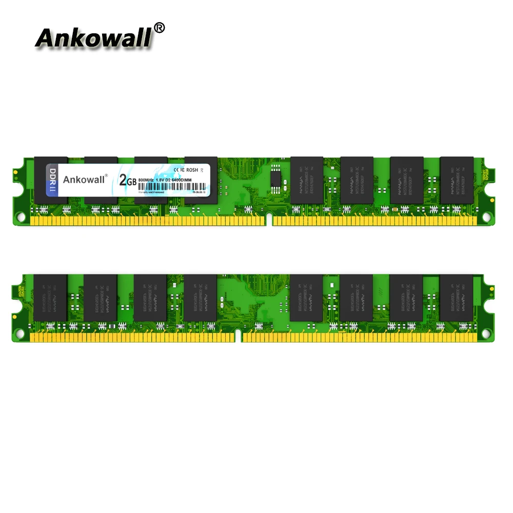 Ankowall новая DDR2(2 шт x2гб) Ram 2 ГБ 800 МГц PC2-6400U 1,8 в CL6 240Pin non-ECC настольная Память Dimm