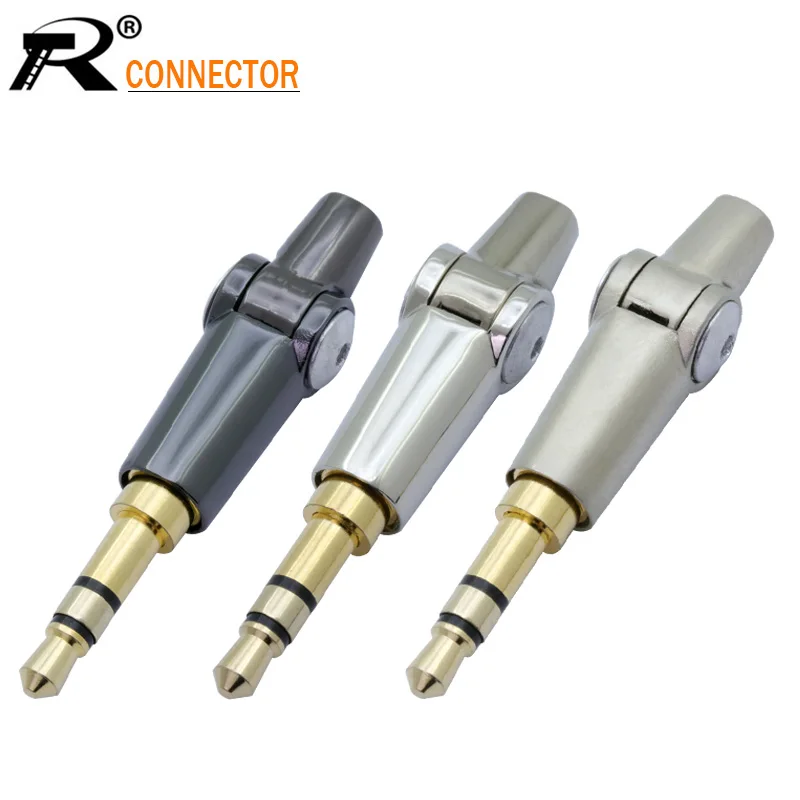 

1pc High Quality Jack 3.5mm 3Pole Stereo Deformable Straight Curved Plug 3.5MM Angle Audio Connector For DIY Headphone