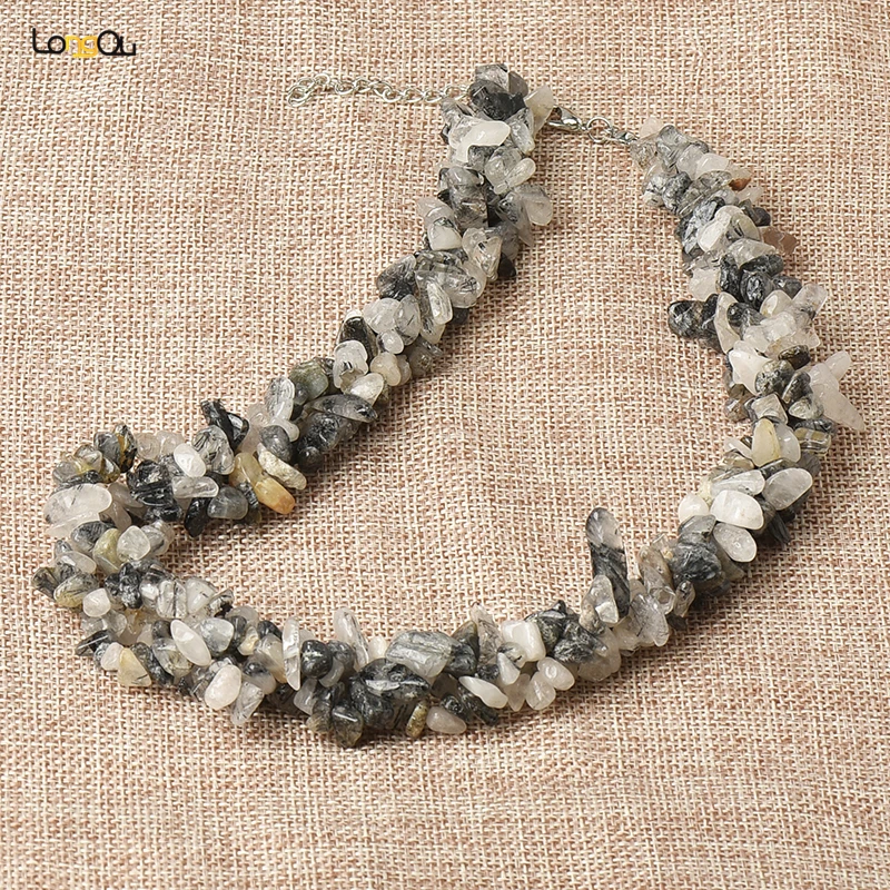 

Bohemian necklace fashion black and white coral necklace wedding jewelry irregular natural stone necklace necklace Bijoux Femme