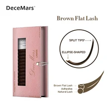 DeceMars коричневый матовый эллипс плоское наращивание ресниц эллипс мягкие кончики светильник вес эллипс ресницы, индивидуальное наращивание ресниц