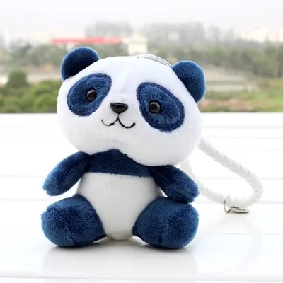 Синий Seat Panda тканый брелок для ключей из кожи пушистая женская сумка аксессуар Шарм Подвеска плюшевая мягкая игрушка брелки этнический подарок - Цвет: Синий