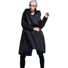 Зимний модный женский пуховик, женское холодное зимнее пальто, верхняя одежда асимметричной длины, женское пуховое пальто