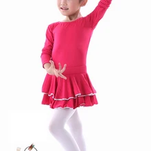 Спандекс детская Костюмы для латиноамериканских танцев практика и платье для сцены Обувь для девочек детская одежда с длинными рукавами Костюмы для латиноамериканских танцев платье для танцев