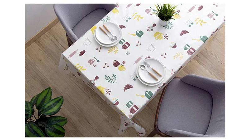 TUUTH PEVA Tablecloth 130 140cm 130 180cm Waterproof Oilproof Dining Table Cover Placemat For Restaurant Kitchen Home Decor1