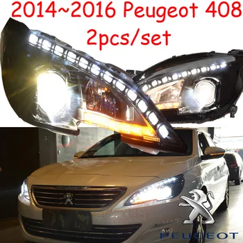 

car bumper headlamp peugeot 408 headlight 2014~2016y LED DRL car accessories peugeot 408 daytime light